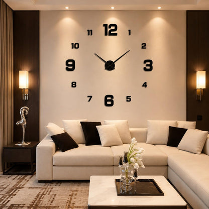 Frameless DIY Wall Clock | 3D Acrylic Decorative Clock
