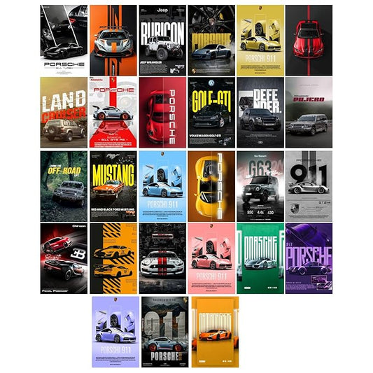 Sokat™ 24 Pcs Car Posters
